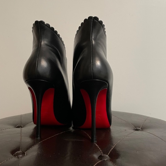 Christian Louboutin Leather Peep Toe Booties - Picture 6 of 14